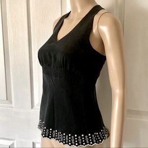 Ann Taylor-Silk Top-Size 2-Many details-Form Fitting-Side Hidden Zipper